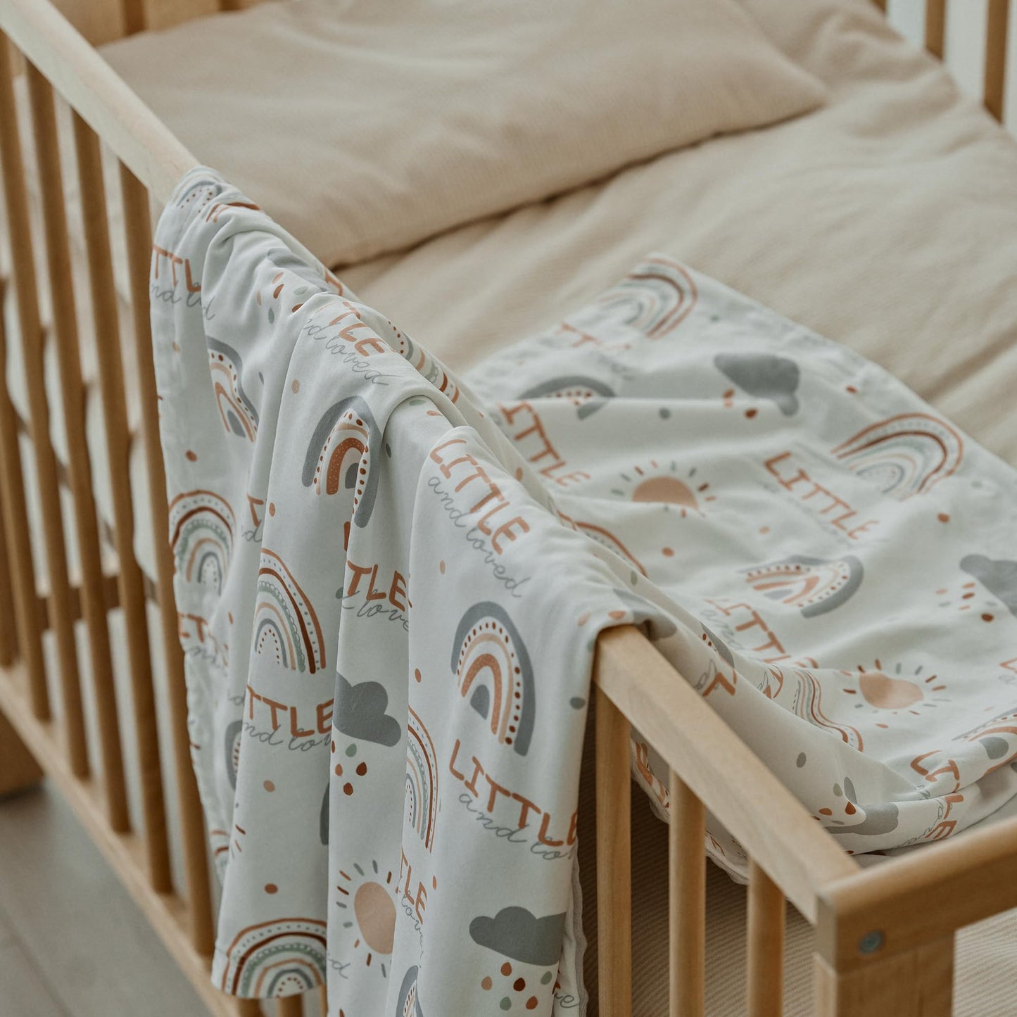CIVARUA KIDS Baby Blankets for Unisex Boys Girls - Super Soft Clouds Rainbow Nursery Minky Blankets, 30 x 40 Inch Dotted Fleece Backing, Printed Bed Throws Newborn