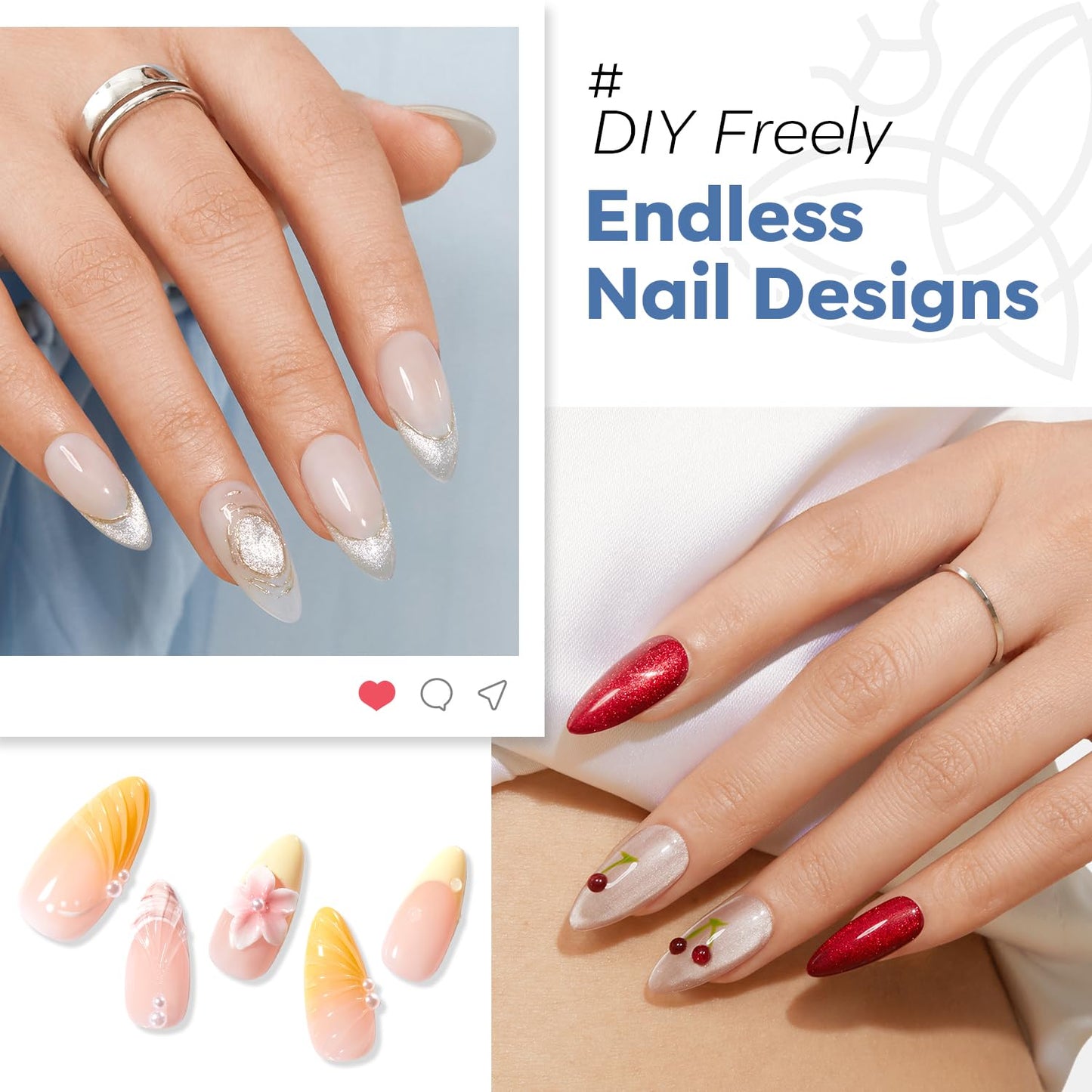 modelones Medium Almond Gel Nail Tips, 360pcs Pre-shaped Clear Fake Nails Press On Full Cover 15 Sizes Acrylic Gel Tips for Extension Salon