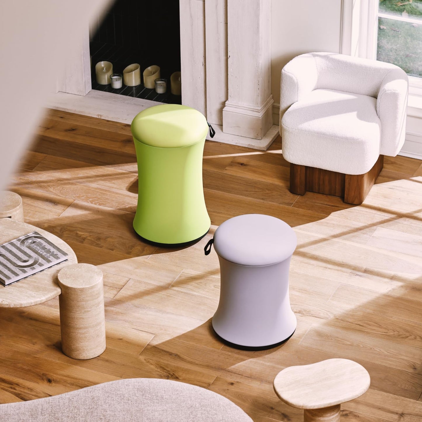 TopJob Boba Chair Stylish Active Wobble Stool, ADHD Chair, Improves Posture and Focus, Ergonomic with Height Adjustable Stool for Adults Children for Home Office, Study Room (Sky Blue)