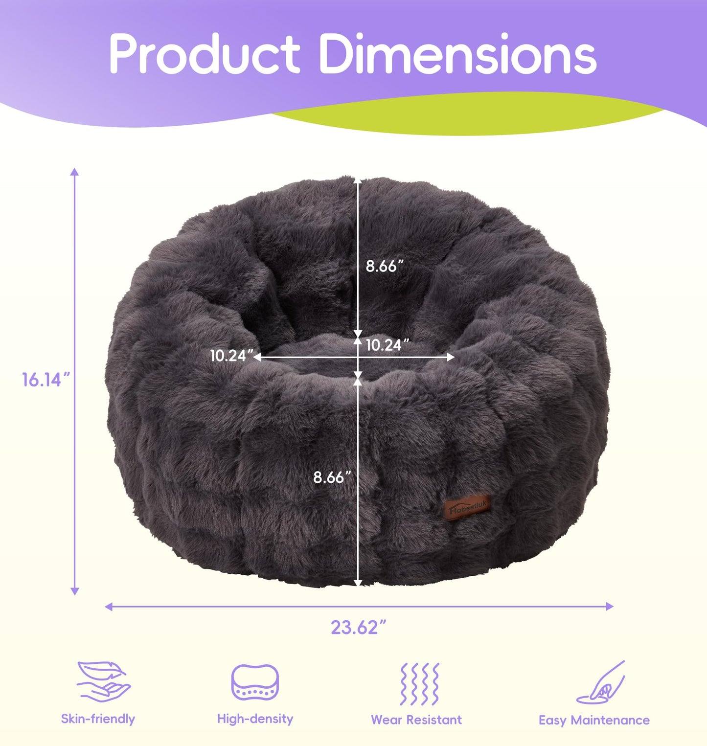 Hobestluk Bean Bag Chair for Kids Toddler Bean Bag Chair with Memory Foam Filler Beanbag with Spacious Design Bean Bag Couch for Reading Gaming Relaxing (Dark Grey, Medium)