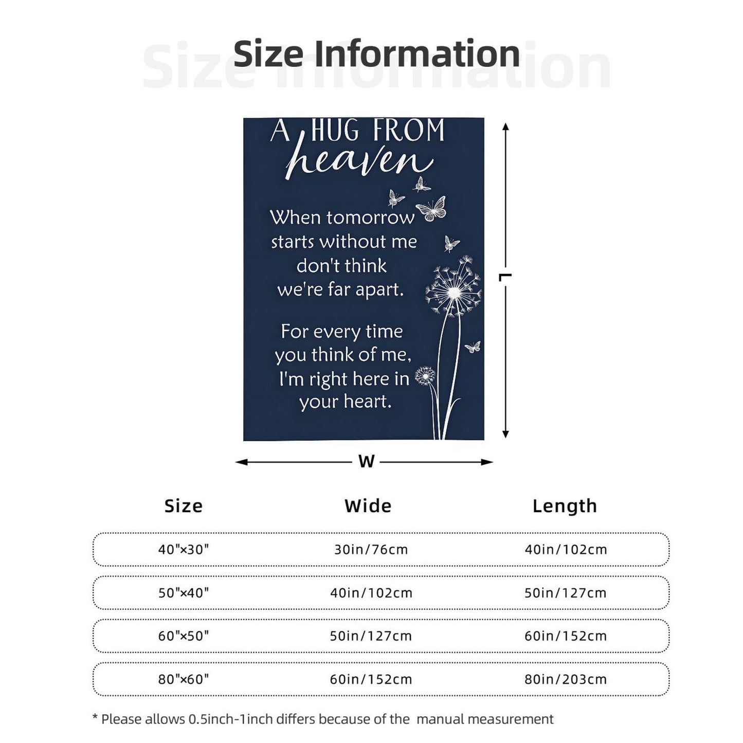 Sending You A Big Hugs So Its There When You Need It Blanket Cozy Flannel Comfort Throw Sympathy Healing Gift Encouragement Blanket for Family and Friends (White 9, 50x60in(127cm*153cm))