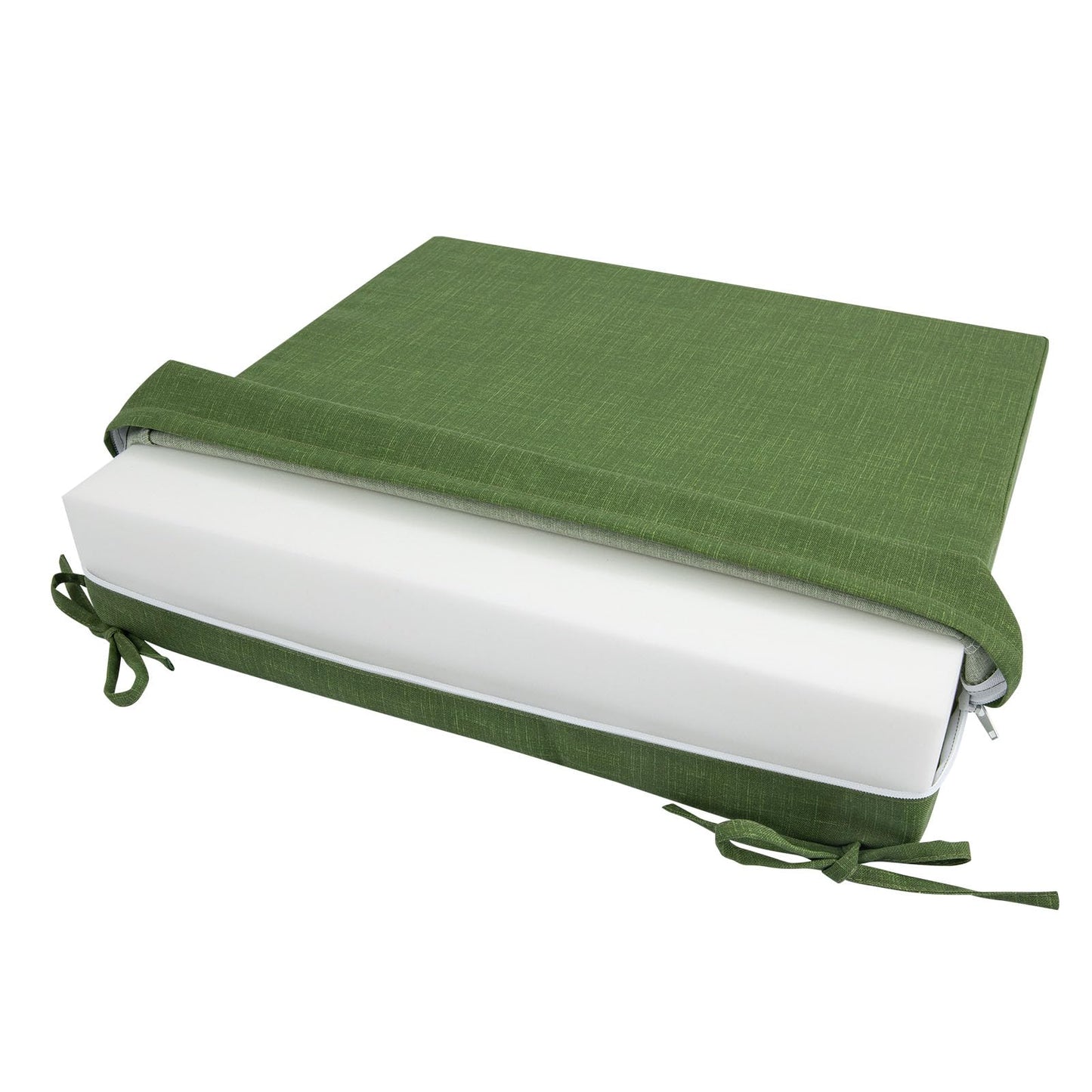 IN4 Care Patio Cushion Covers with Ties, 2 Pack, Outdoor Water Resistant Deep Seat Chair Cushion Slipcover 22x20x4 Inch for Garden Couch Sofa (Replacement Cover Only)-Tropical Linen Green