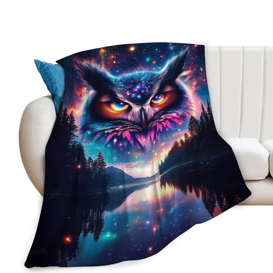 Owl Blanket, Animal Throw Blanket, Owl Gifts, Bird Blankets, Owls Stuff Fleece Flannel Plush for Women Men Boys Girls Lovers Adults Soft Bedding for Sofa Bed Office Home Decor 40"X50"