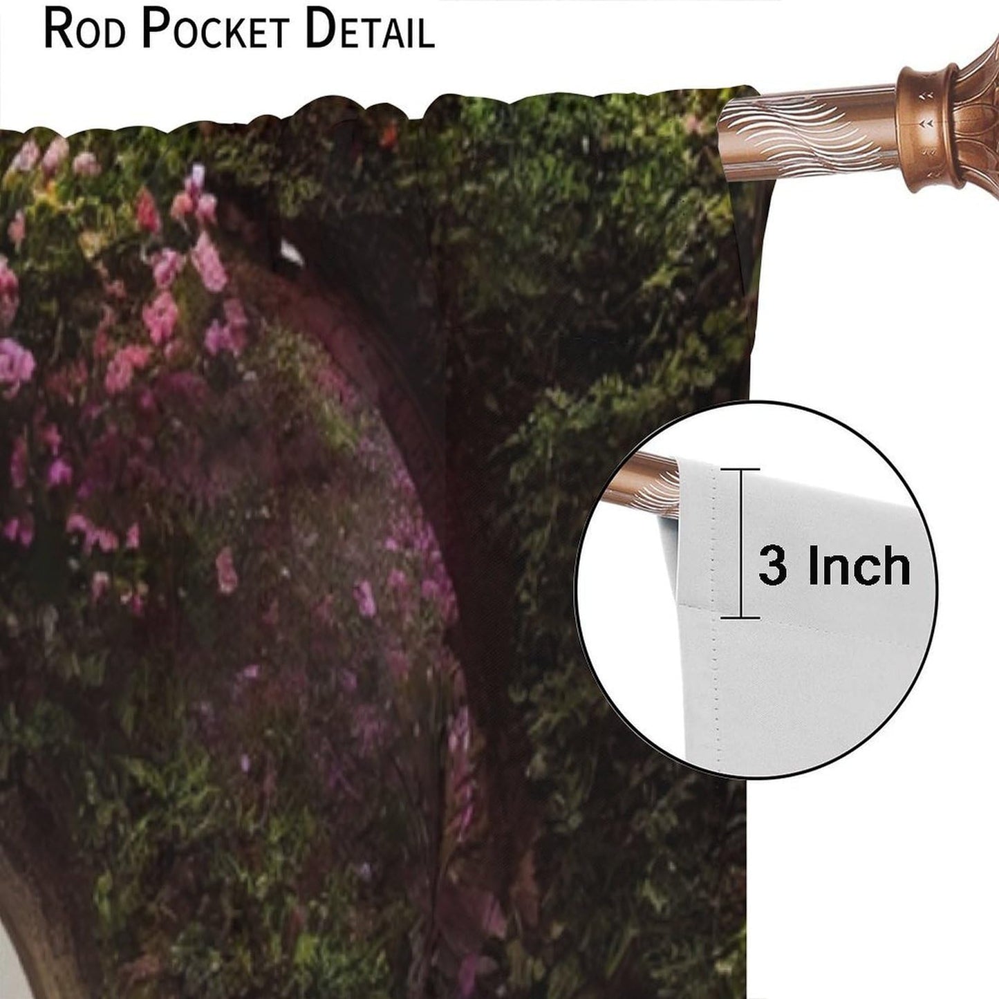 DDCBNS Fantasy Nature Windows Curtains,Fairytale Magical Garden Window Treatments for Bedroom Living Room Dreamland Scenery Flower Drapes 2 Panels Set,Total Size 42 x 45 Inch