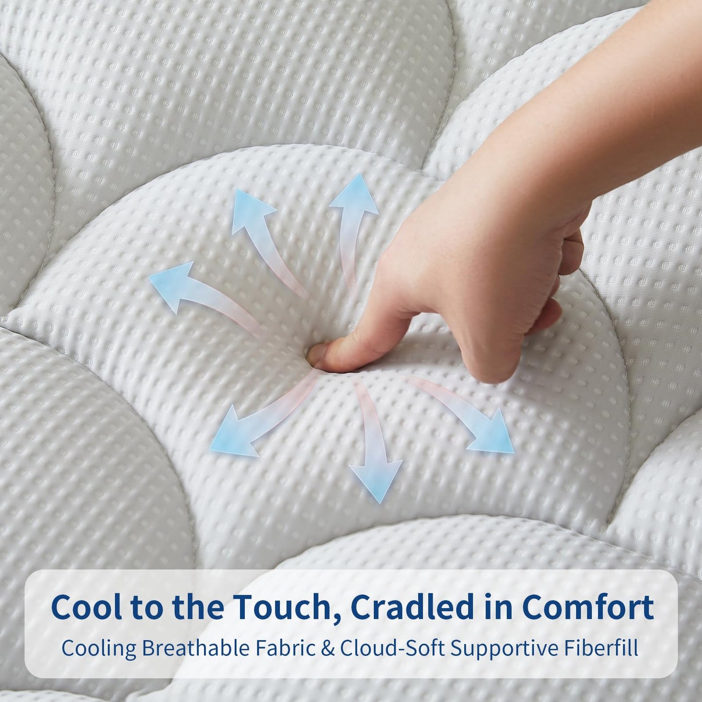 XYZVOON Queen Size Mattress Topper Cooling Breathable, Pillow Top Mattress Pad Supportive for Back Pain Relief, Quilted Fitted with 8-21 inches Deep Pocket, Machine Washable (60x80 inch, Dove Grey)