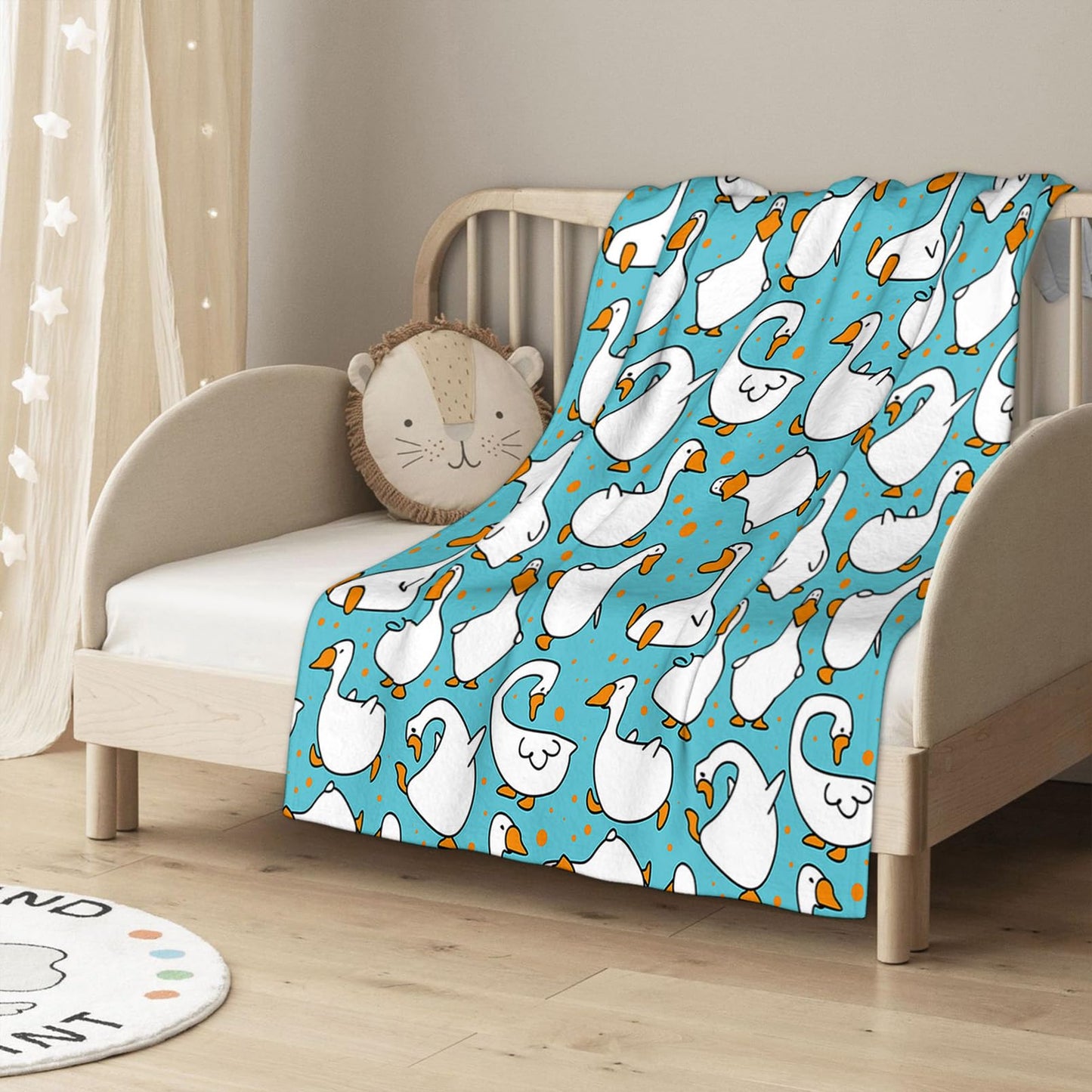 Throw Blanket 50x60 Inch,Cartoon Funny Goose Cozy Soft Lightweight Fuzzy Flannel Blanket 60x50 Inch Suitable for Couch Bed Sofa Living Room in All Seasons