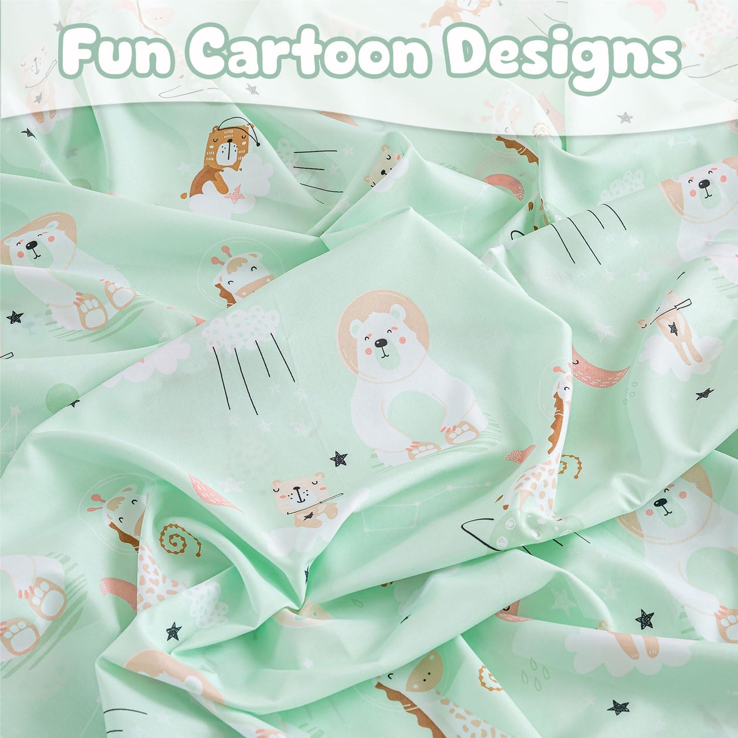 LONAVA Twin Sheet Set Kids - Starry Zootopia 3 Pieces Soft Cute Microfiber Bed Sheet for Boy Girls Teens, Oeko Texted Breathable Cooling Fabric & Deep Pocket Full Elastic Sheets