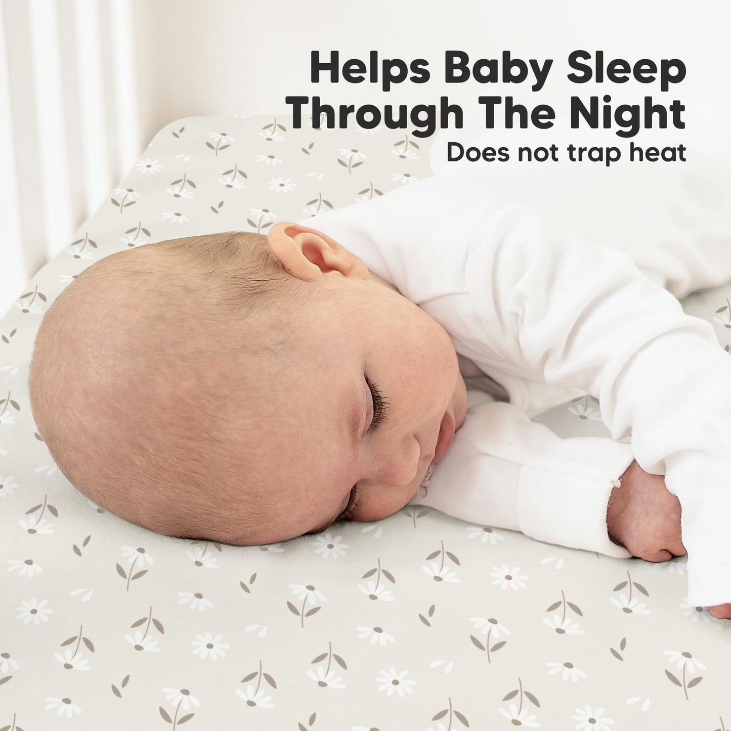 KeaBabies 2-Pack Organic Cotton Crib Sheets for Boys, Girls - 52x28 Fitted Crib Mattress Sheet Neutral, Breathable Cover for Baby Bed Set, Toddler Mattress, Soft & Cute Prints (Daisies)