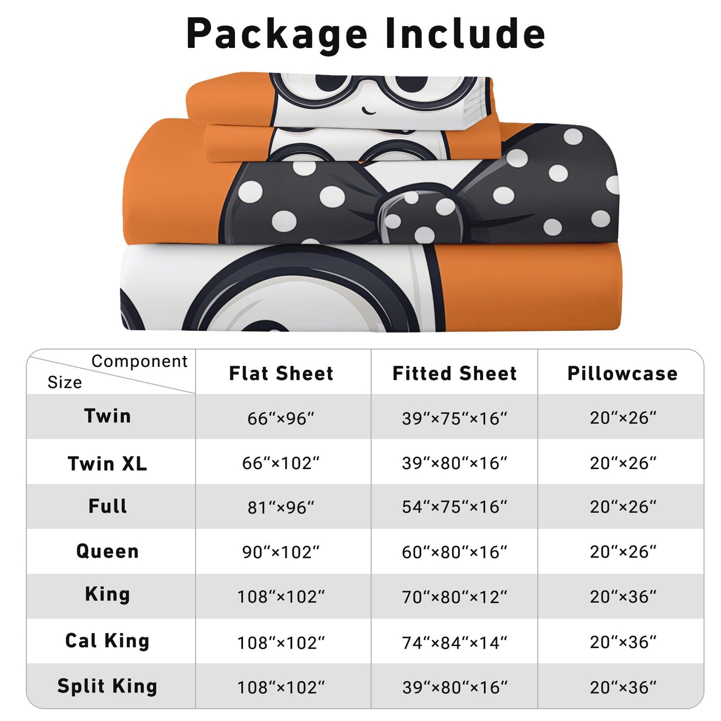 Cartoon Ghost Sheets Twin Size - Kawaii Halloween Orange Bed Sheet Set - Deep Pocket Soft Microfiber Bedding Set 3 Piece - Fitted Flat Sheet Pillowcase - Ghost Bedroom Decor & Gifts