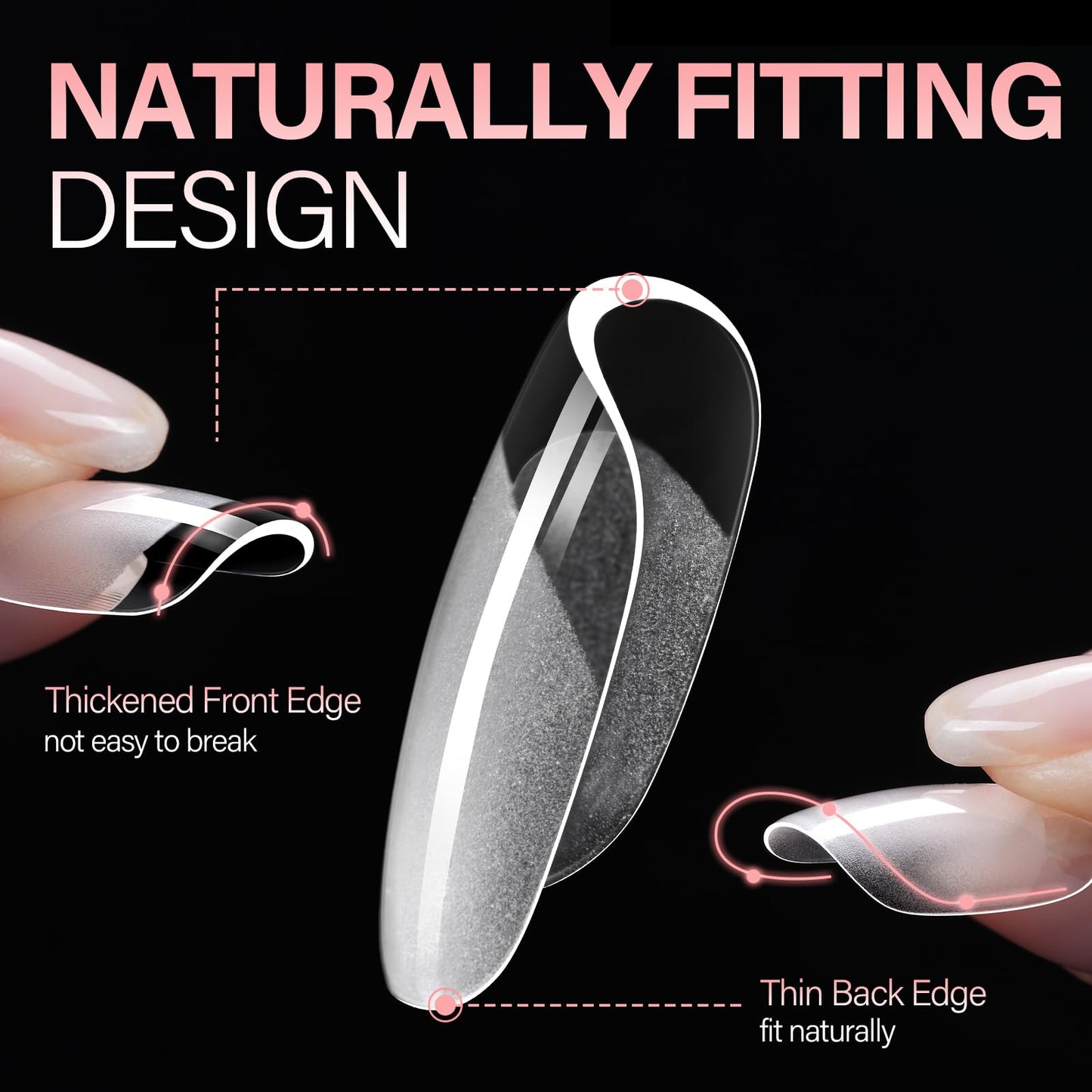 AILLSA Short Square Nail Tips, Fake Thickened Half Matte Nails Tips, Pre-shaped Press on False Nail Tip for Nail Salon 240PCS 15 Sizes with Storage Box
