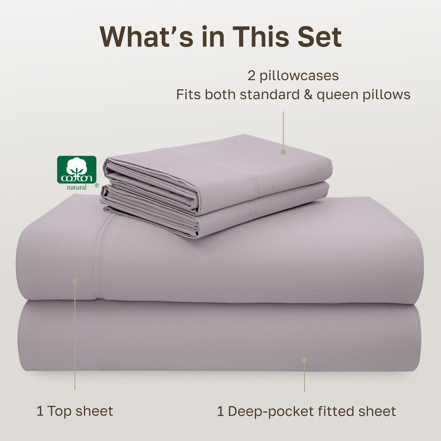 CALIFORNIA DESIGN DEN 5-Star Hotel 600 Thread Count 100% Cotton Sheets Set - Soft & Smooth Queen Sheet Set with Deep Pockets, Quality Beats Egyptian Cotton Claims (Lavender)