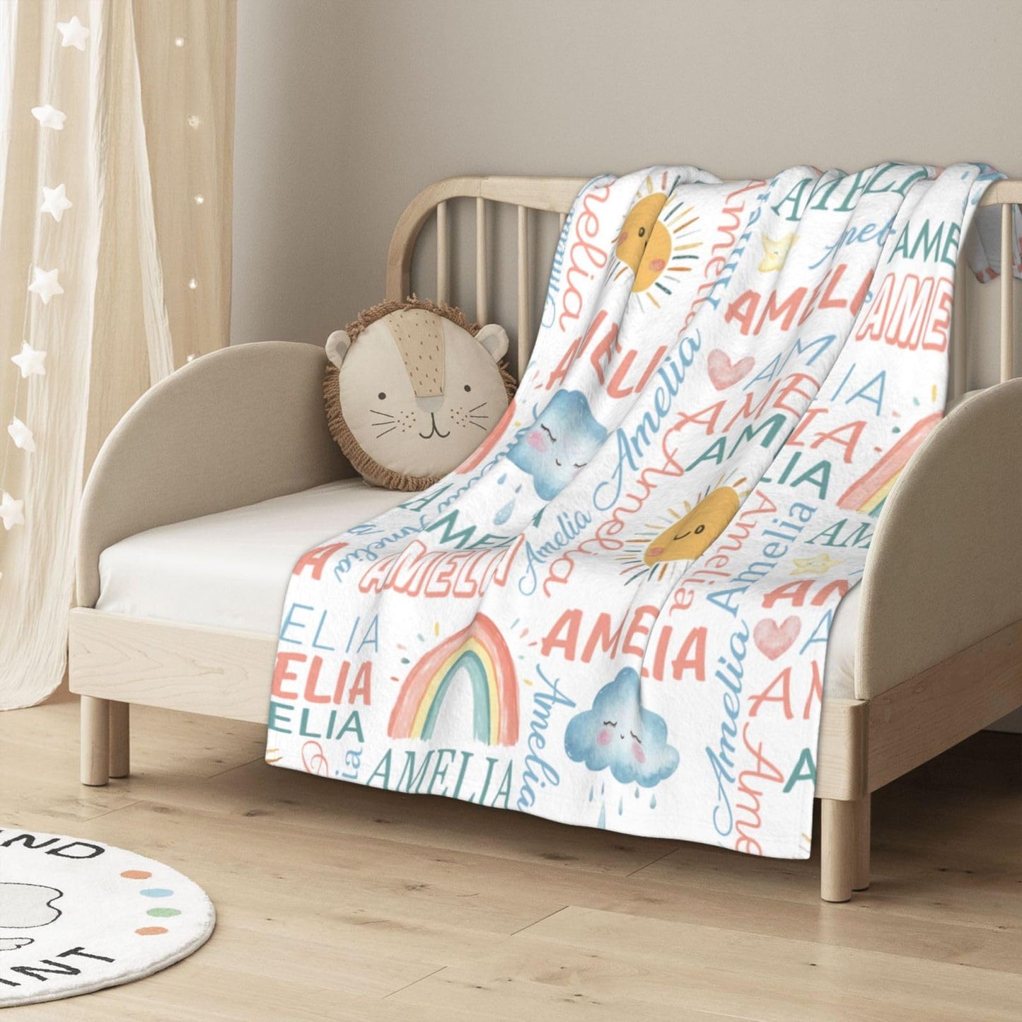 PUREFLY Personalized Baby Blanket - Custom Name for Girls and Boys, Super Soft Plush Fleece, Personalized Gifts for Newborns