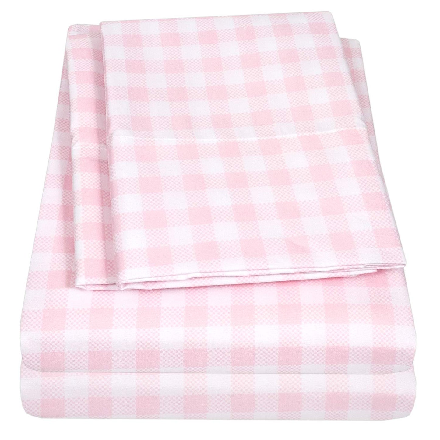 1500 Supreme Kids Bed Sheet Collection - Fun Colorful and Comfortable Boys and Girls Toddler Sheet Sets - Deep Pocket Wrinkle Free Soft and Cozy Bedding - Twin XL, Pink Gingham