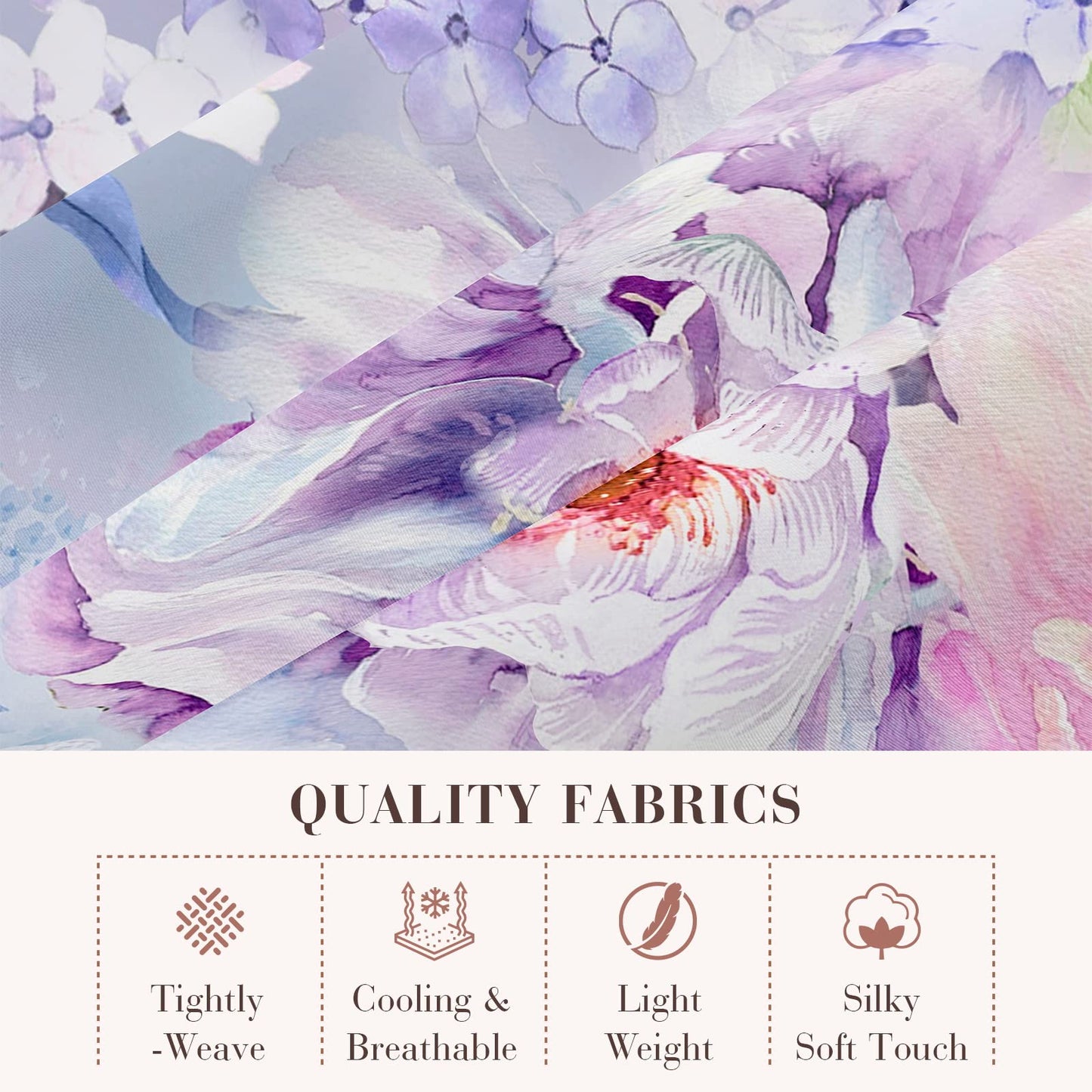 YIYEA Queen Sheet Set, Luxury 1800TC Hotel Quality Double Brushed Microfiber Floral Bed Sheets for Queen Size Bed, Extra Soft, Deep Pocket, Shrinkage and Fade Resistant, 4PC (Queen)