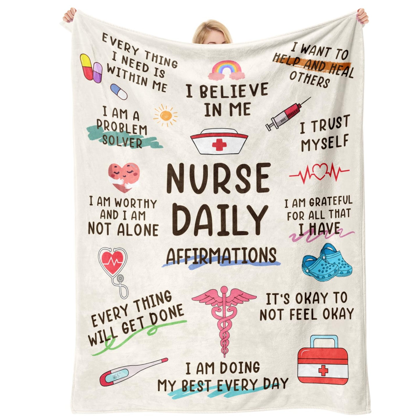 Stelogiift Nurse Gifts for Women Blanket 60" x 50" - Nurse Appreciation/Week/Day Gift, Graduation/Birthday/Present for Nursing Student/Practitioner, Nurses Practitioner, RN Nurses, LPN