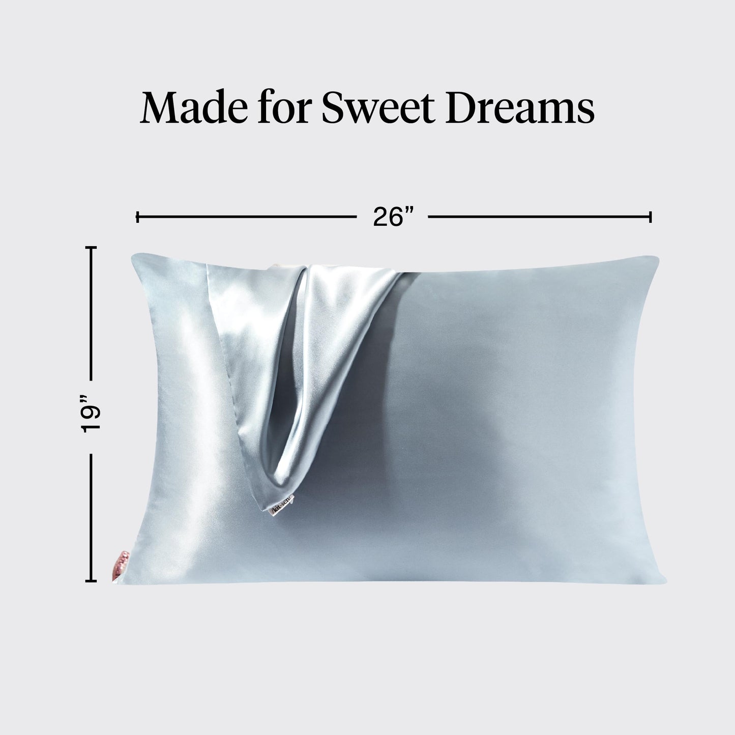 Kitsch Satin Pillowcase with Zipper for Hair & Skin - Softer Than Silk Pillow Cases, Smooth Cooling Satin Pillow Case, Wrinkle-Free, Machine Washable - Pillow Cases Standard Size (19x26) - Haze Blue