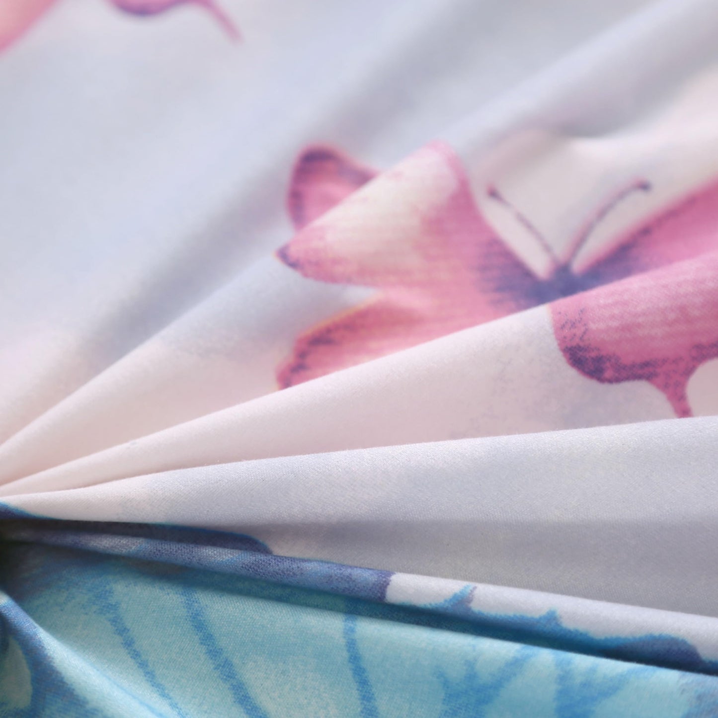 SDIII Colorful Butterfly Full Fitted Sheet with 2 Pillowcases, Deep Pocket Soft Microfiber Butterfly Bed Sheet Full Size for Kids