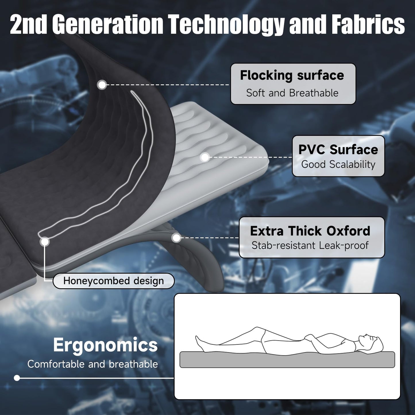 DikaSun Car Air Mattress, Inflatable SUV Truck Air Mattress Back Seat Camping Bed Thickened Car Sleeping Pad for Travel, Car Bed SUV Mattress with Air Pump 2 Pillows