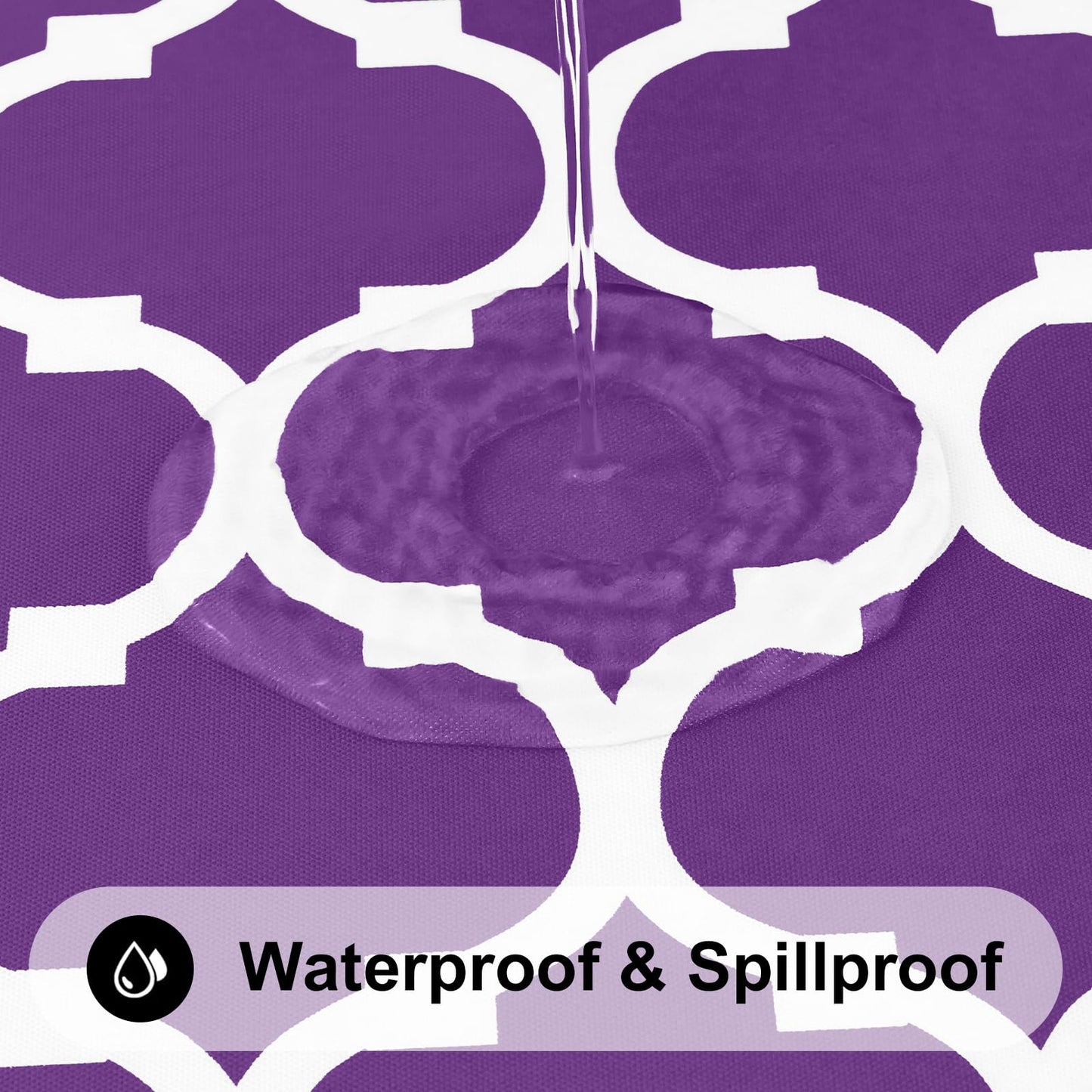Smiry Rectangle Table Cloth, Waterproof Vinyl Tablecloth with Flannel Backing for Rectangle Tables, Wipeable Spillproof Plastic Tablecloths for Dining, Camping, Indoor and Outdoor (60"x102", Purple)