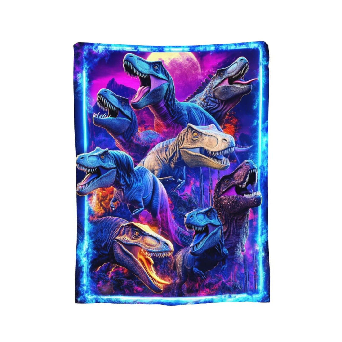 Cool Dinosaur Blanket Dinosaur Decor Cozy Animal Throw Super Soft Plush Flannel Fleece Blanket Gift for Kids Adults Men Women Ultra Warm & Lightweight Flannel, 50"X40"