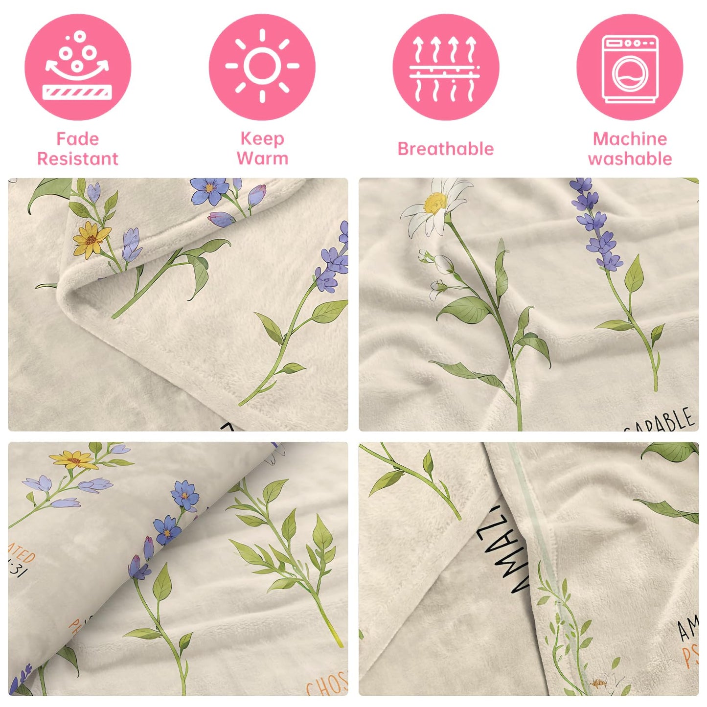 COMFAR Christian Gifts for Women Faith, Inspirational/Religious/Spiritual Gifts for Adults, Soft Throw Blankets for Women/Men, Personalized Blankets for Adults 40"x 50"