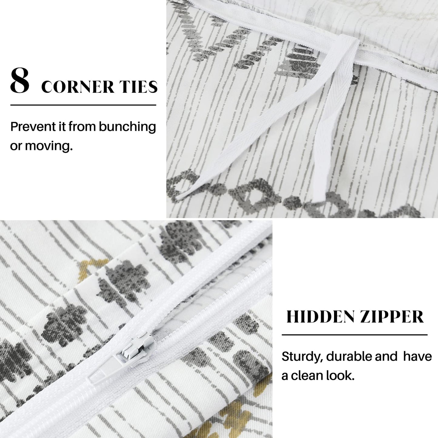 CozyDH Cotton Duvet Cover King - 100% Cotton 400TC Boho Aztec Duvet Cover King Size, Soft and Breathable King Duvet Cover Set for All Season, Bohemian Geometric 3pcs Bedding Set (King, 104"x90")