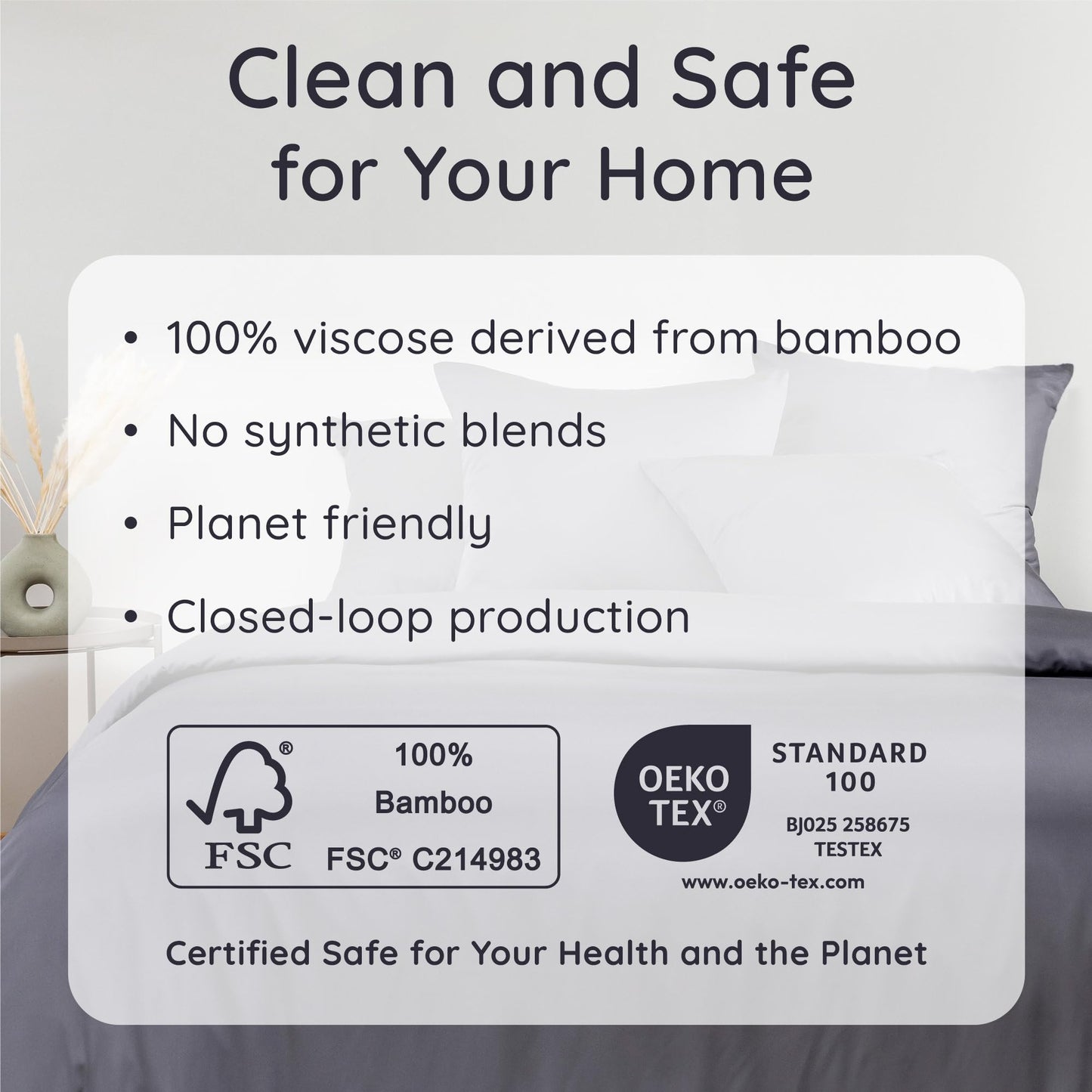 Bambaw 100% Viscose Derived from Bamboo Fitted Sheets King Size Only, Cooling Fitted Sheet King Size for Night Sweats, 16’’ Deep Pocket, Breathable & Oeko-TEX® Standard 100 Certified (Charcoal)