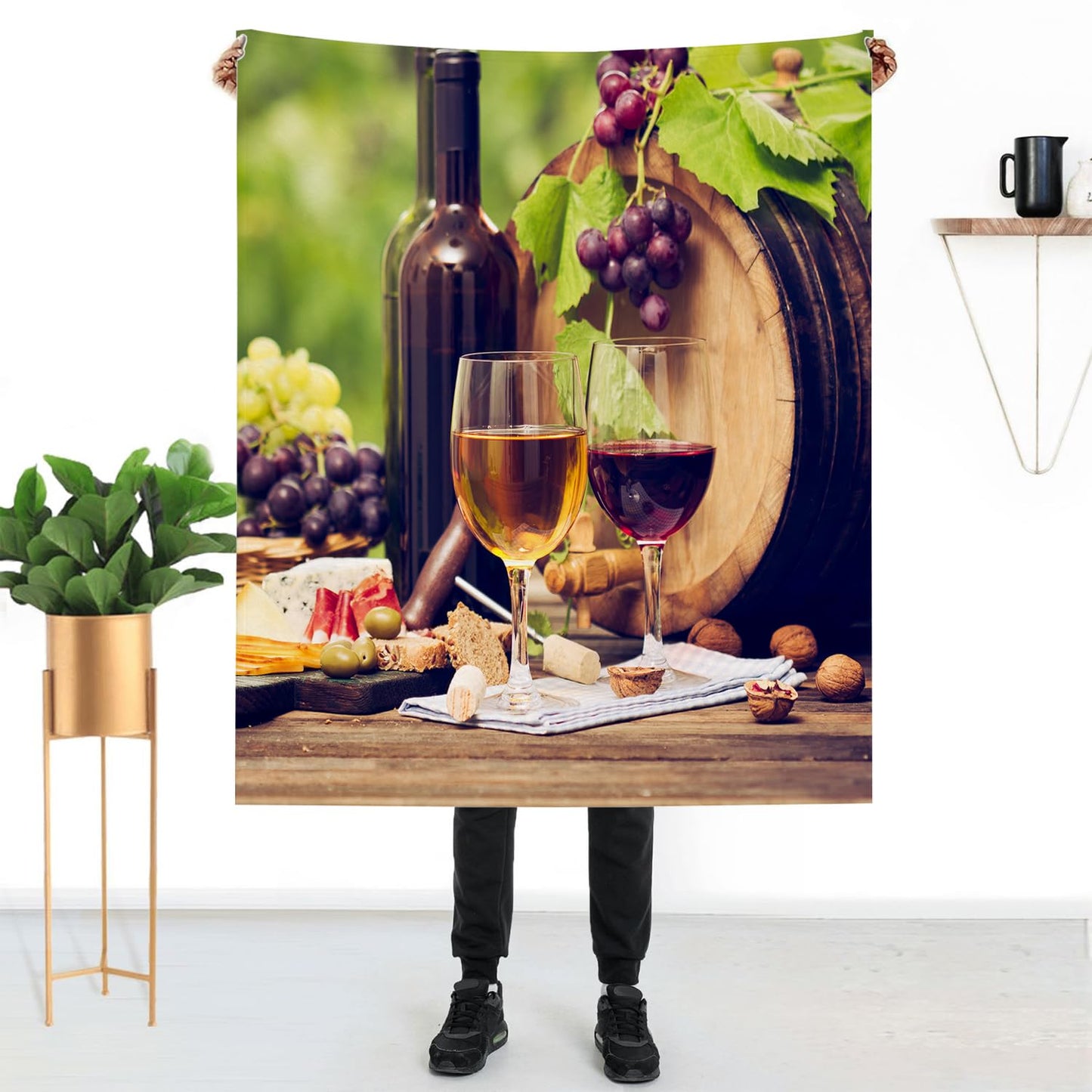 Farm Grape Wine Blanket 40" x 50" Fruit Plantation Rustic Romantic Super Soft Bedding Fleece Throw Blanket Microfiber Flannel Blankets Couch Sofa Warm Lightweight for Boys Girls