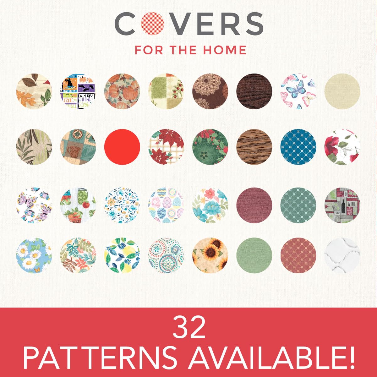 Covers For The Home Deluxe Elastic Edged Flannel Backed Vinyl Fitted Table Cover - Butterfly Pattern - Large Round Oblong Oval - Fits Tables up to 45" - 56" Diameter