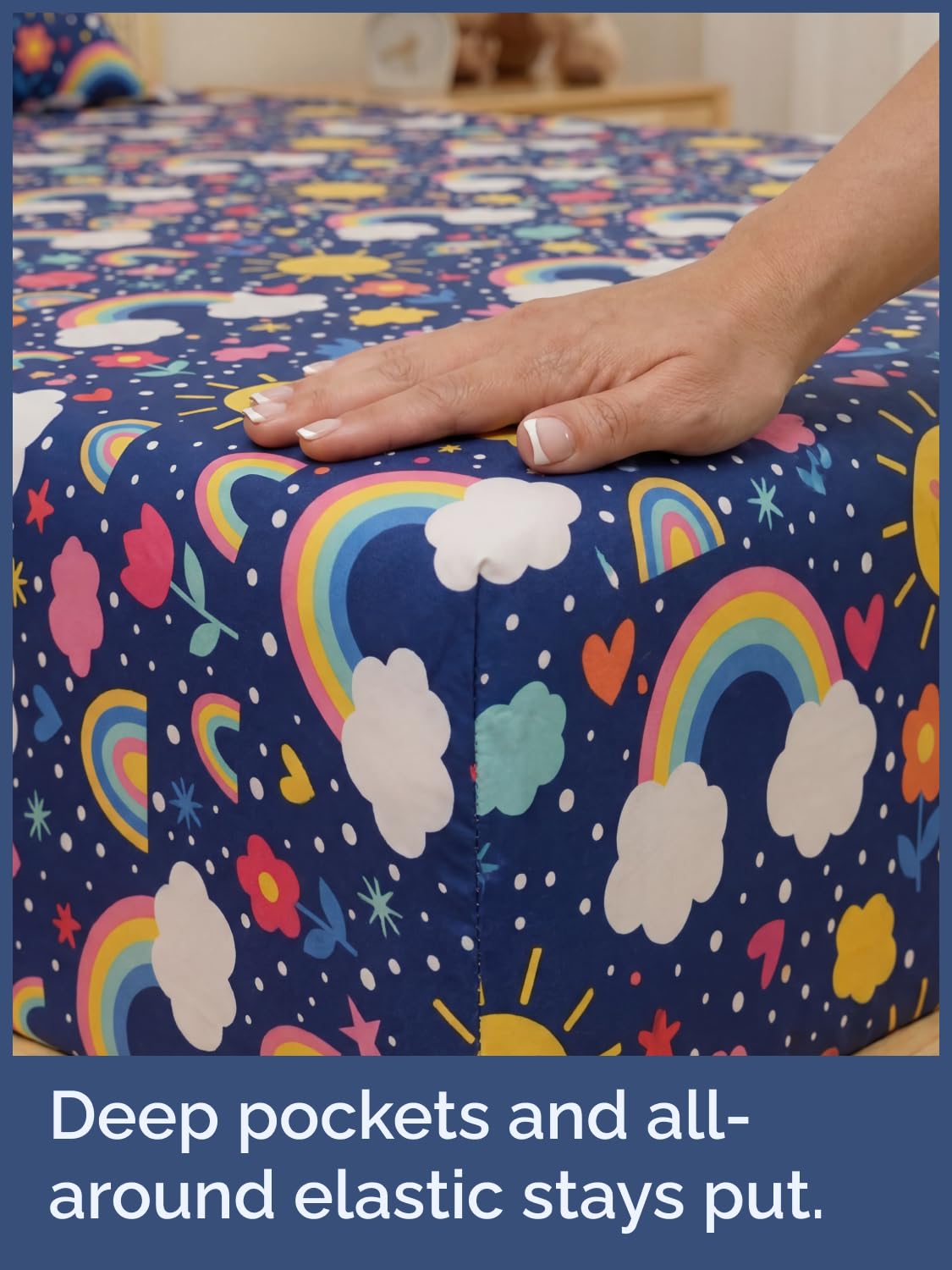 CGK Unlimited Kids Rainbow Sky Full 4 Piece Sheet Set - Boys, Girls, Teens, Toddler - Easy Fit Deep Pockets - Soft, Cooling & Breathable Sheets - Cute, Cozy, Fade and Wrinkle Free - Machine Washable