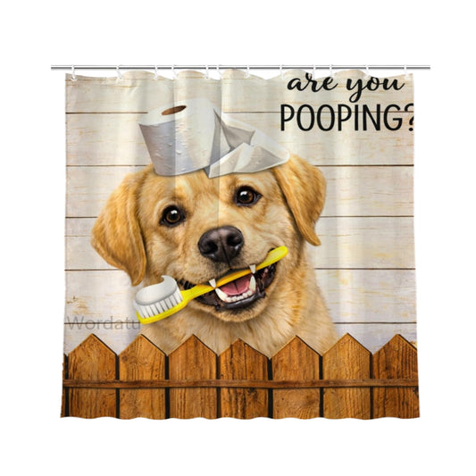 Wordatu Funny Labrador Retriever Shower Curtain 72x72 inch Colorful Dog Paws Puppy Bathroom Shower Curtains, Cute Animal Bathroom Curtains Decor Set with 12 Hooks(24786)