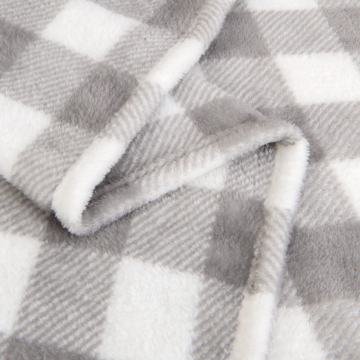 BEDELITE Fleece Throw Blanket for Couch Sofa Bed, Buffalo Plaid Decor Grey and White Checkered Blanket, Cozy Fuzzy Soft Lightweight Warm Blankets for All Seasons