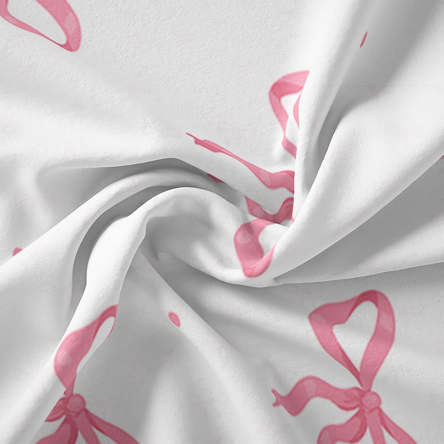 QOOMO Bow Kids Sheets Full Size,Bowknot 16" Deep Pocket Bed Sheet Set,Pink Bow Printed Bedroom Decor Bedding Set Soft and Breathable for Boys/Girls/Kids/Teens