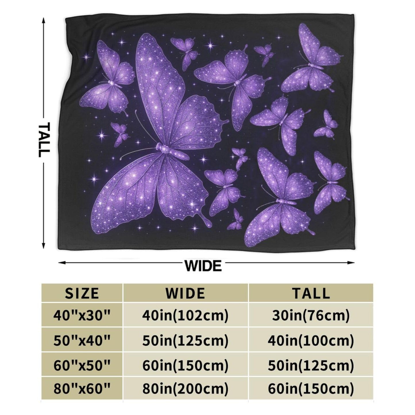 Butterfly Blanket for Women Beautiful Purple Butterflies Fleece Blanket Soft Cozy Fuzzy Plush Warm Stuff Animal Bedding Blankets Gifts for Girls Boys Kids Adult Men 40"X50"