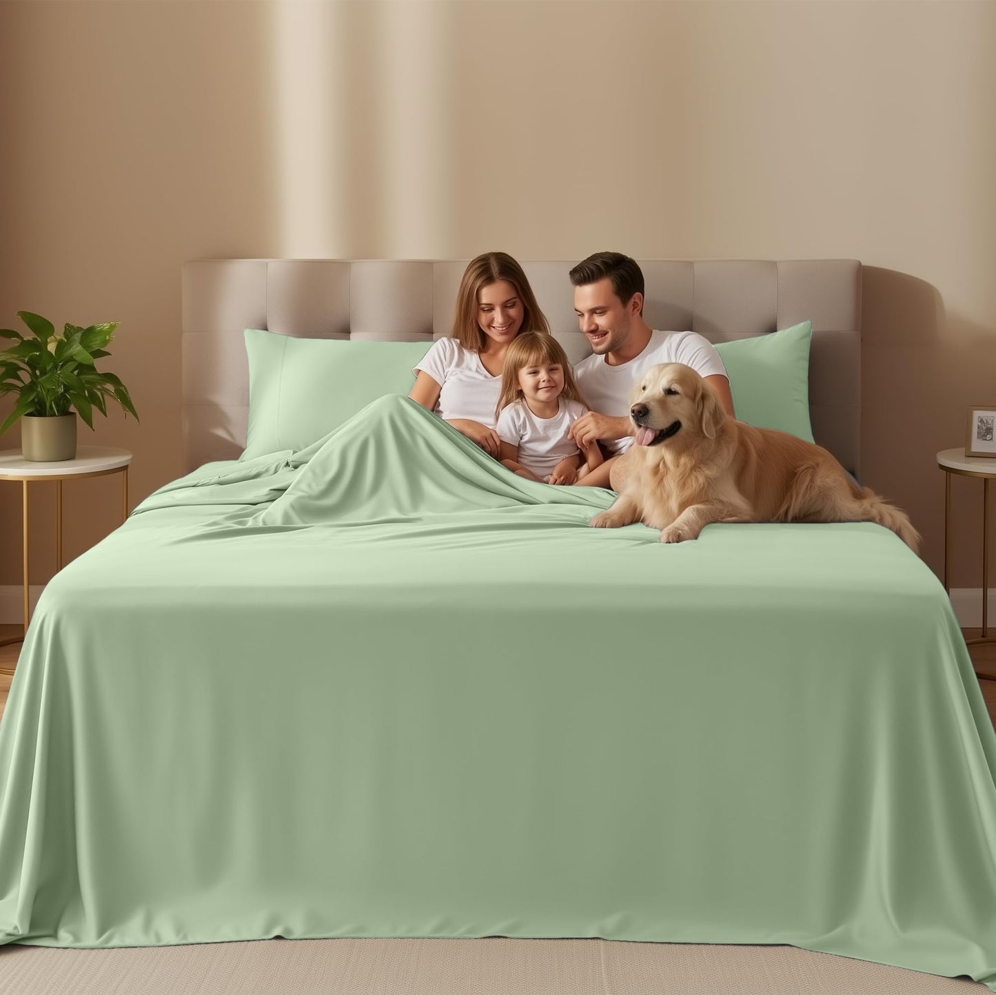 Utopia Bedding Queen Size Sheet Set – 4 Piece Bed Sheets, Soft and Breathable Microfiber, Includes 1 Fitted Sheet, 1 Flat Sheet and 2 Pillowcases – Oeko Tex (Sage)