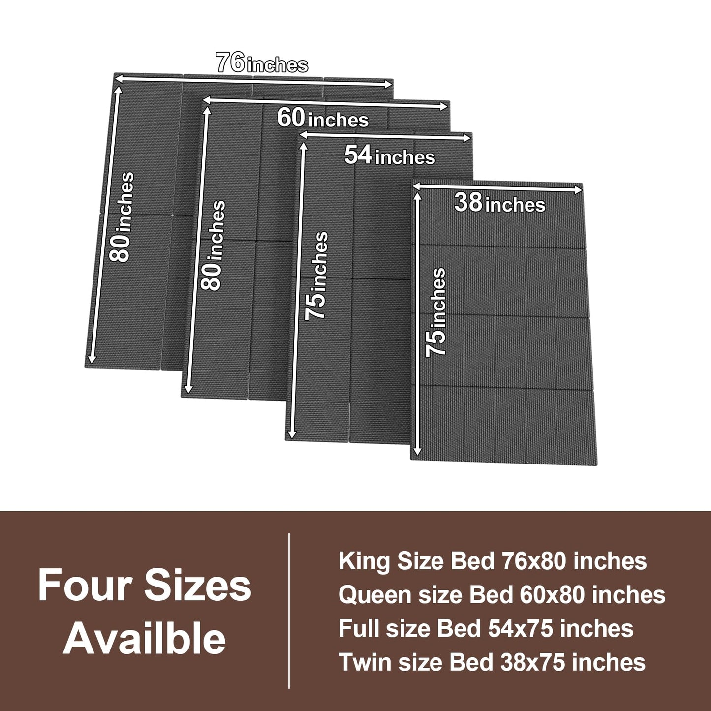 Breathable, Noise Minimizing, Moisture Resistant Bunkieboards,Low Profile Bed Support,Large Double Bed 10mm Bunkie Board, Full Size 38x75'' ﻿