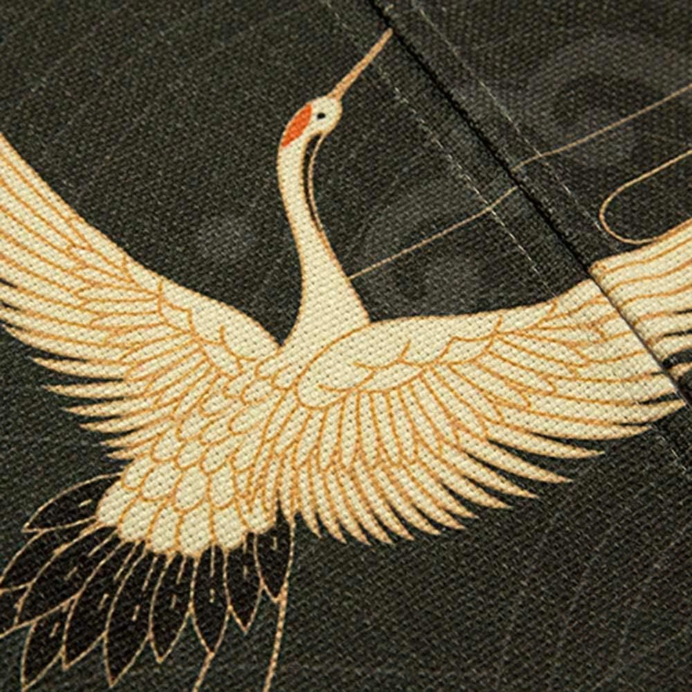 Ofat Home Japanese Crane Noren Curtain, 33.5" x 59"