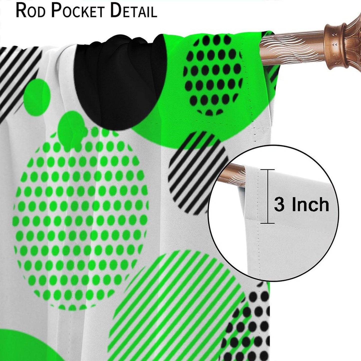 XBDDZSW Abstract Curtain,Green Modern Minimalist Abstract Geometry Pattern Print Window Drapes for Kids Boys Girls Bedroom Living Room Kitchen Decor,2 Panel Set,42x45 Inch Decor