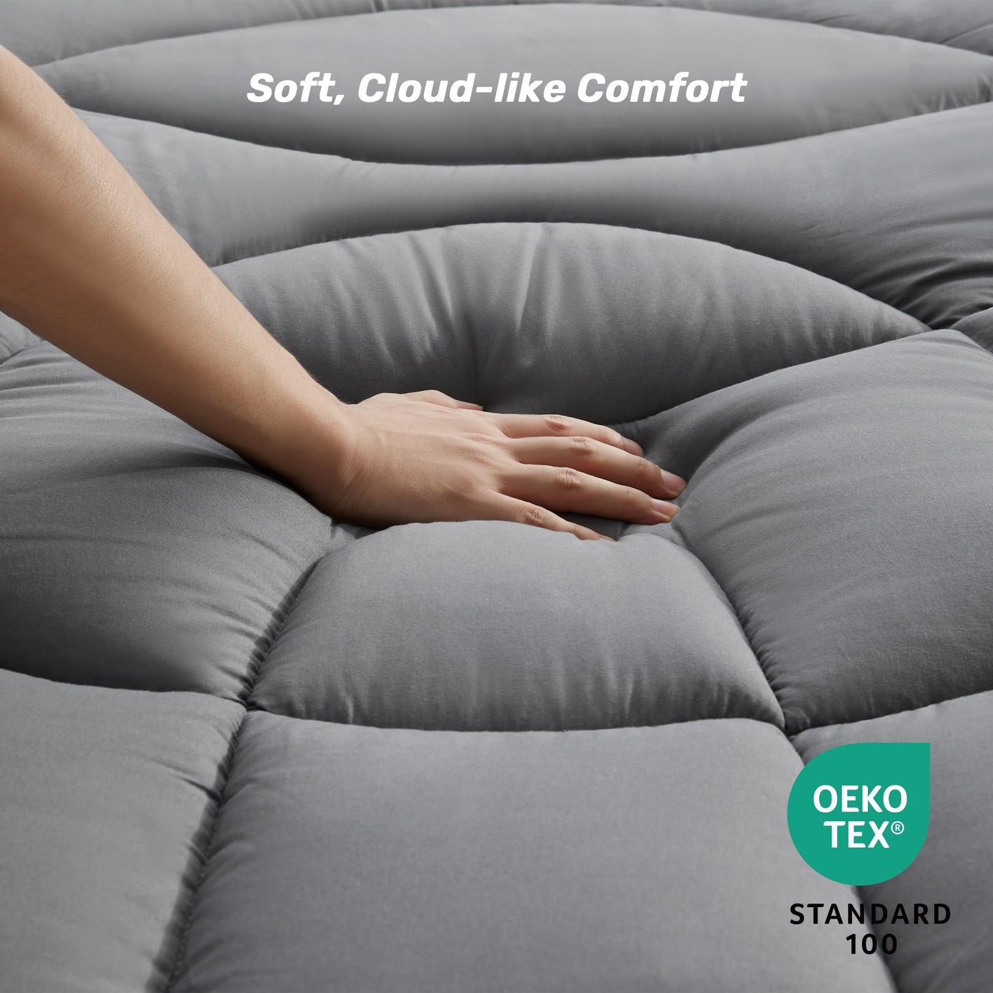 Unikome Waterproof Twin Mattress Protector - Soft Breathable Microfiber Bed Cover with Deep Pocket (Fits 8-21 Inches), Certified for Safer Chemicals (Grey, 39x75)