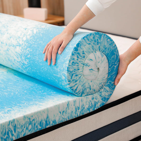 Bynex 2 Inch Gel Memory Foam Mattress Topper, King Size Cooling Bed Topper for Back Pain & Pressure Relief