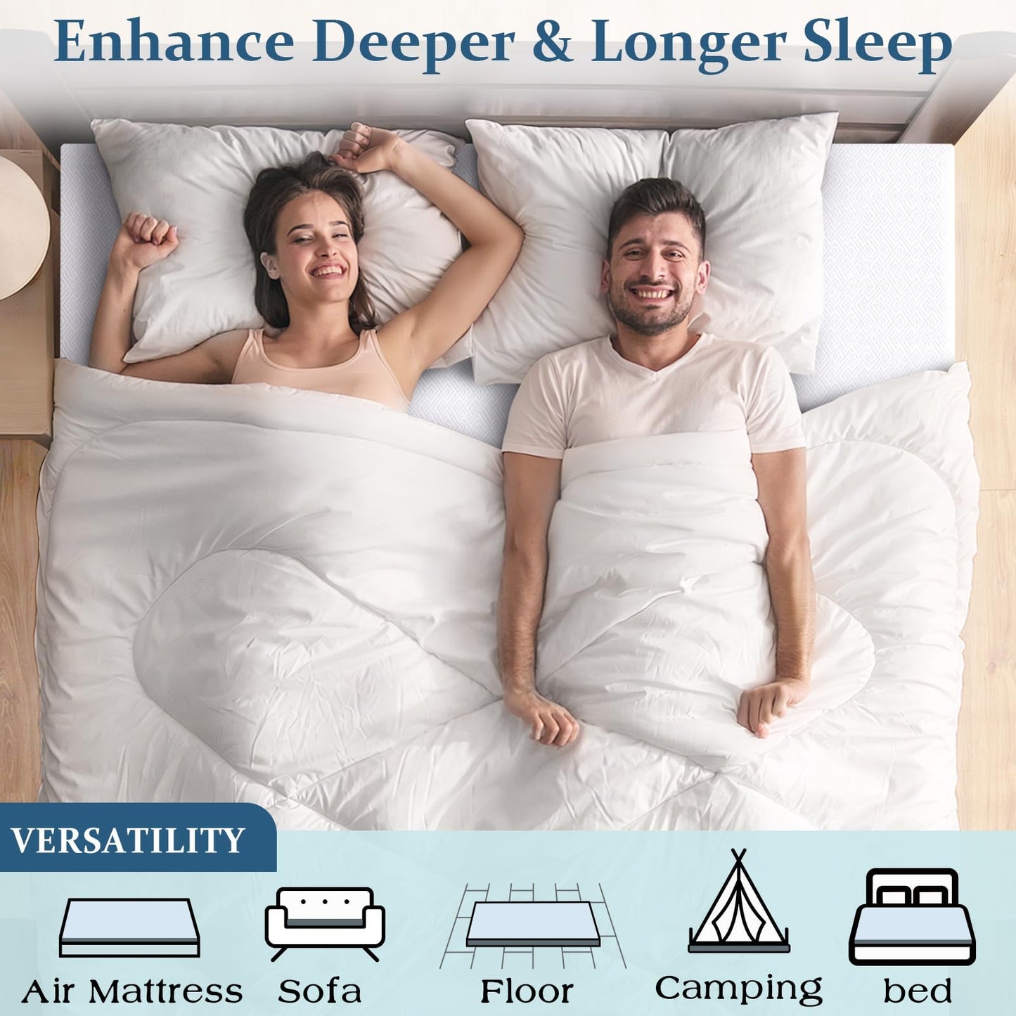Airensky 2 Inch Memory Foam Mattress Topper, Cooling Gel Infused High Density Twin (39"x75") Topper with Removable Skin-Friendly Cover, Bed Topper for Pressure Relief Back Pain, CertiPUR-US Certifie
