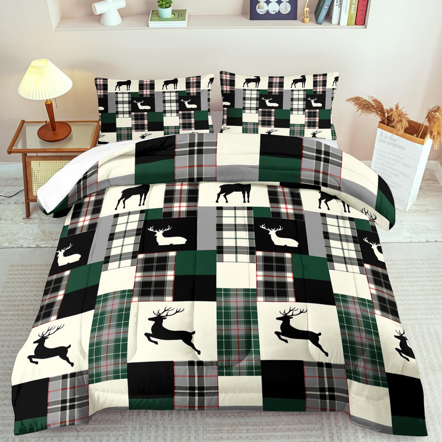 llyxsesty Western Comforter Set Queen,Shabby Chic Bedding Sets Queen,Cowboy Farmhouse Quilt for Boy,Camping Bedding for Teen,Boho Comforter Farmhouse Bedroom Decor,Cowboy Party Decorations