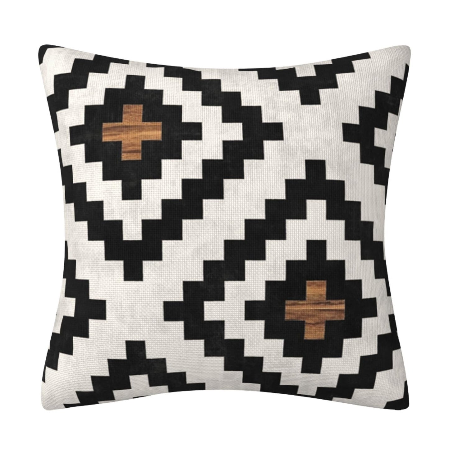 AHAHM Geometric Black Brown Throw Pillow Cover Boho Western Farmhouse Decorative Throw Pillowcase Indoor Outdoor Cushion Cover Tribal Pattern Aztec Pillowcase for Couch Bedroom 18 x 18 Inch Set of 4