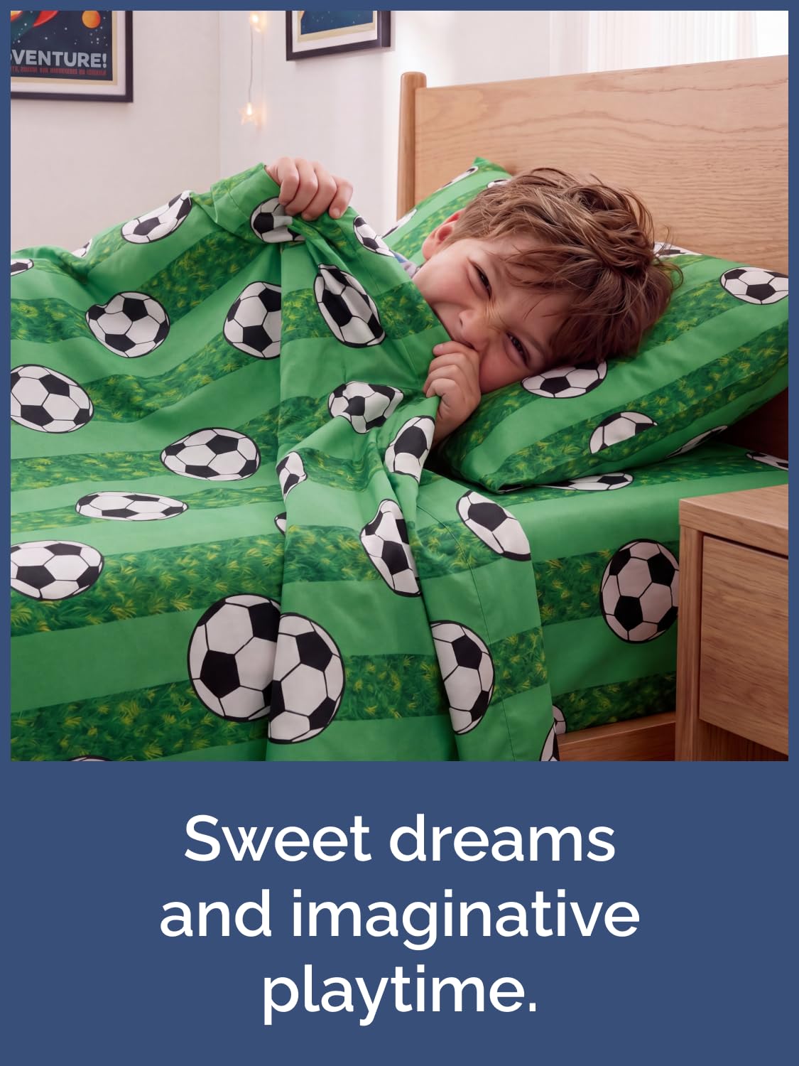 CGK Unlimited Kids Soccer Twin 3 Piece Sheet Set - Boys, Girls, Teens, Toddler - Easy Fit Deep Pockets - Ultra Soft, Cooling & Breathable Sheets - Cute, Cozy, Fade and Wrinkle Free - Machine Washable