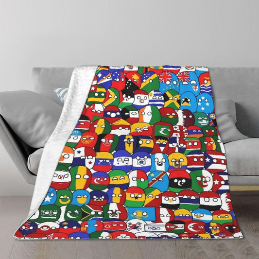 Hgkdtt Countryball Polandball Flannel Blanket for Travel Nap Home Decor Picnic Camping Cozy Couch Blanket Ideal for Office Outdoor Use (50" x 40")