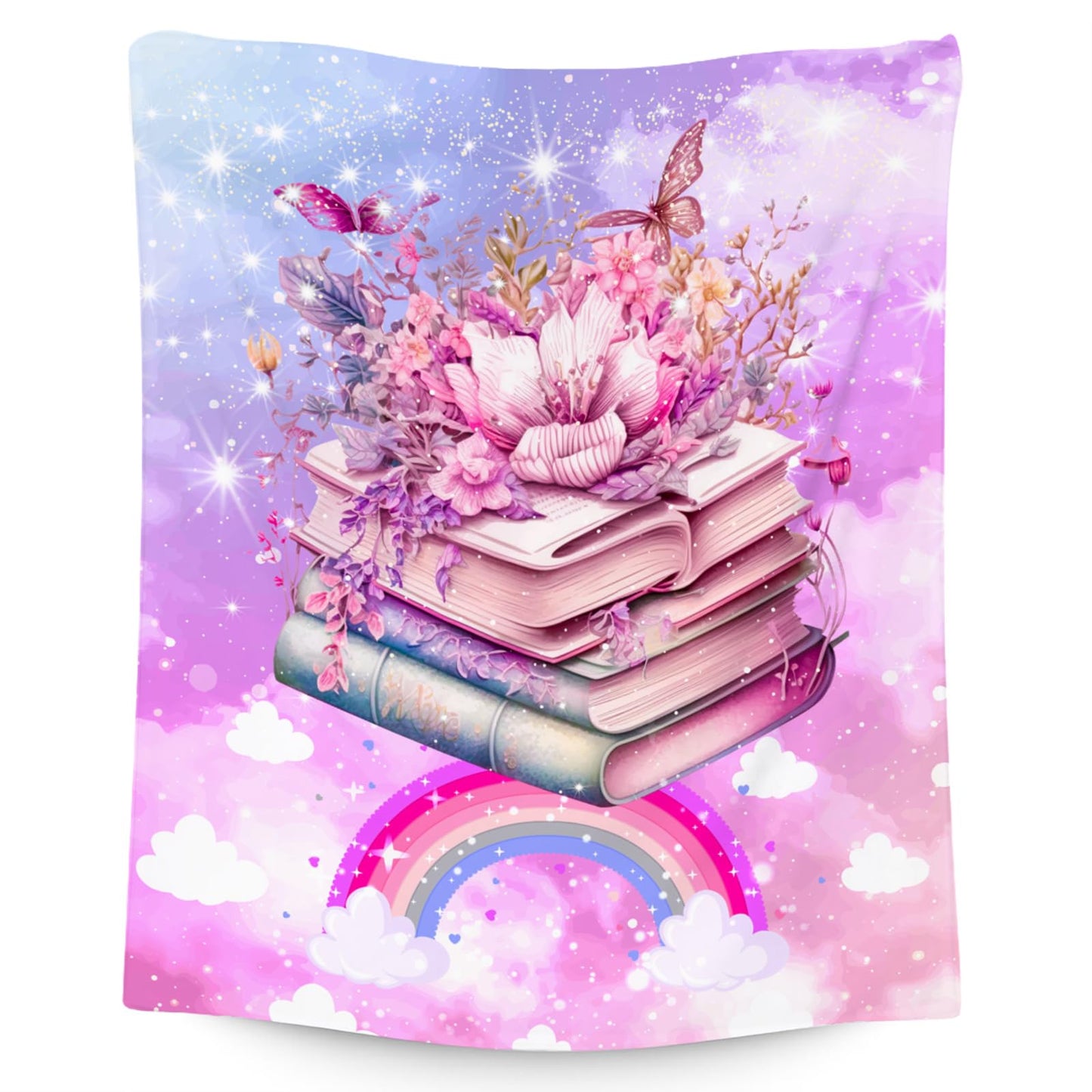 Book Lovers Gift Reading Blanket for Girls, Book Blanket Cozy Reading Throw for Office & Library Naps, 40"x50"