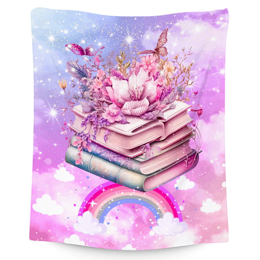 Book Lovers Gift Reading Blanket for Girls, Book Blanket Cozy Reading Throw for Office & Library Naps, 40"x50"