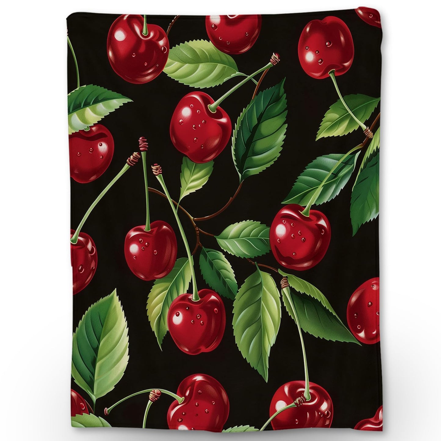 Ti Caldi Cherry Blanket - Ultra Soft, Fluffy, Lightweight Fruit Flannel Throw Blankets for Couch, Bed, Travel, Outdoor - Cozy, Fuzzy Home Decor, for Adults Kids Women Boys Girls 60×50 in