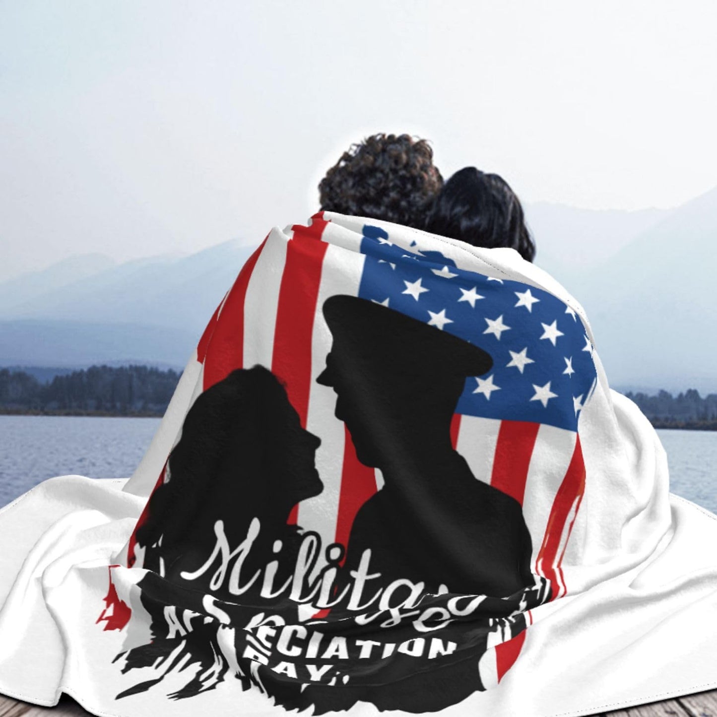 Military Spouse Appreciation Day Soldier Premium Fleece Blanket, Ultra-Soft Plush Throw Blanket, Warm Cozy Fleece Blanket for Bed, Couch & Travel 60"x50"