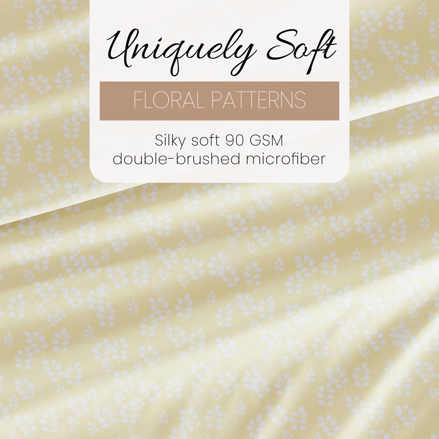 Linen Market 4 Piece Full Bedding Sheet Set (Ivory Wheatfield) - Sleep Better Than Ever with These Ultra-Soft & Cooling Bed Sheets for Your Full Size Bed - Deep Pocket Fits 16" Mattress